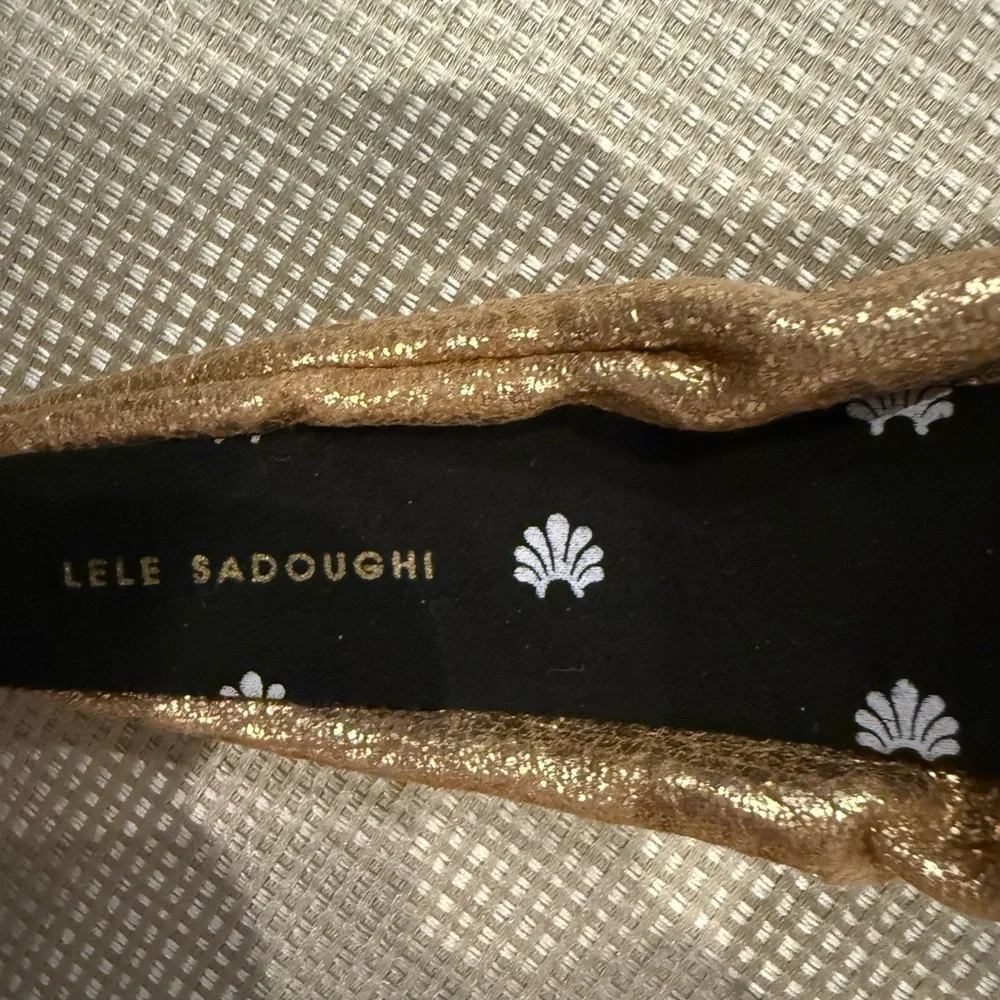 Lele Sadoughi Metallic Gold Knotted Headband